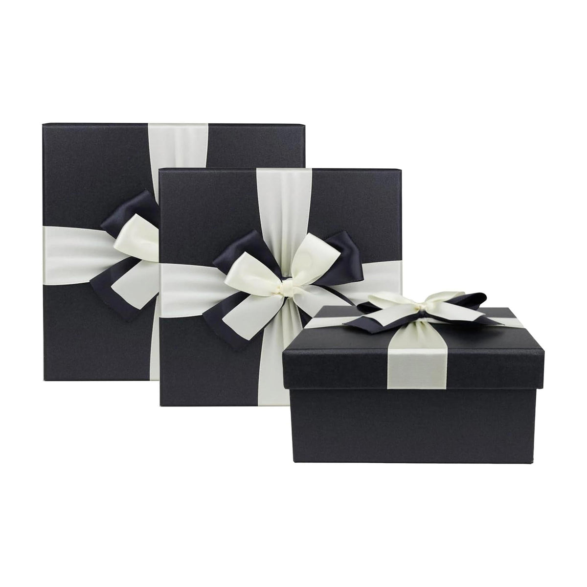Luxury Black Gift Boxes - Set of 3 (Sizes Available)