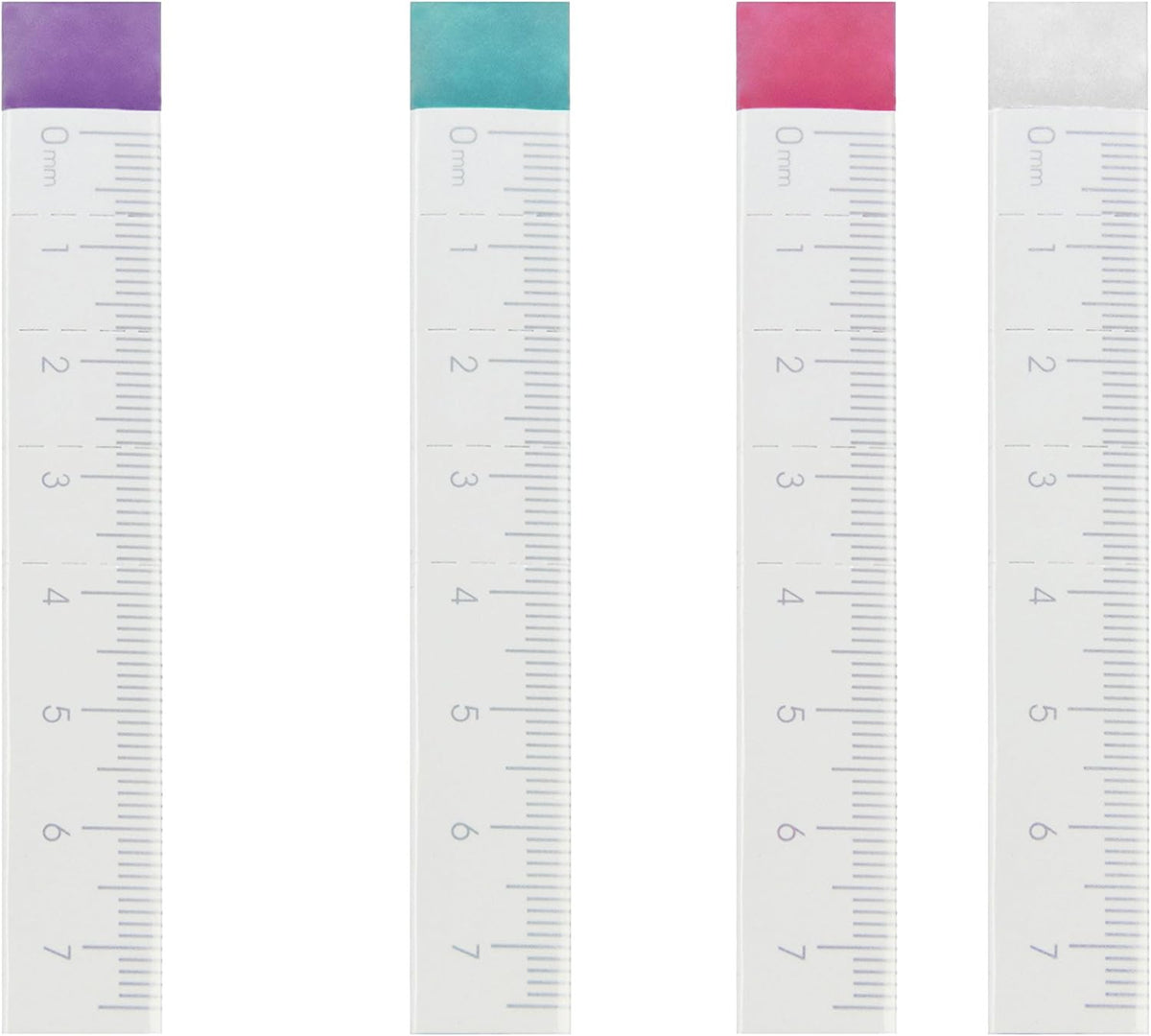 Multicoloured Ruler Eraser - Set of 4