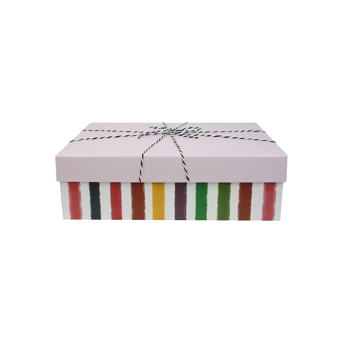 Single Pink Multicolored Stripes Gift Box