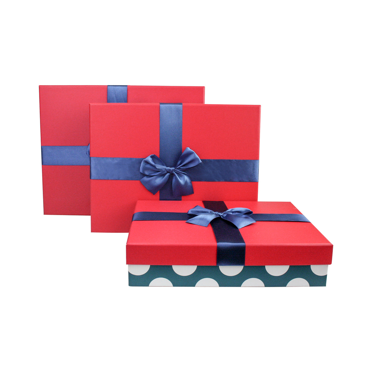 Luxury Blue Polka Gift Boxes - Set of 3