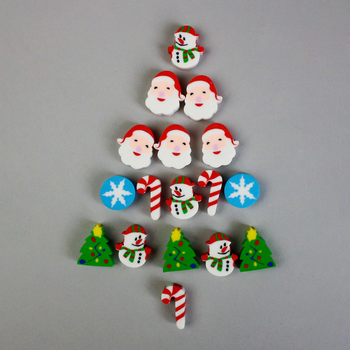 Christmas-Themed Eraser Set - Pack of 18 Festive and Fun Erasers for Kids