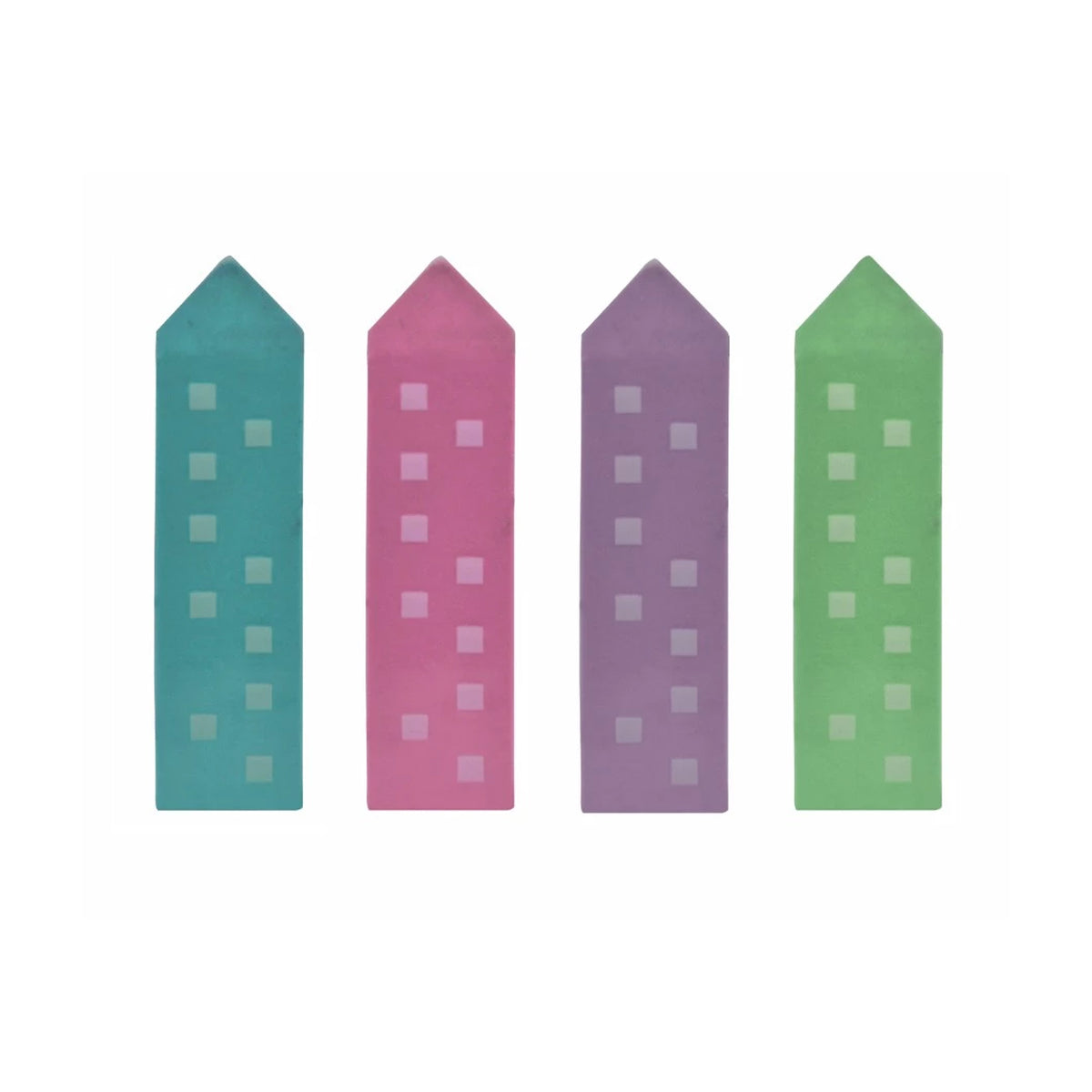 Multicoloured Tower Eraser - Set Of 4