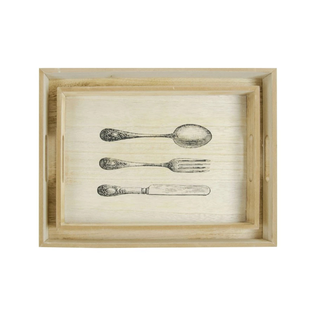 Kitchen Wooden Trays - Set of 2