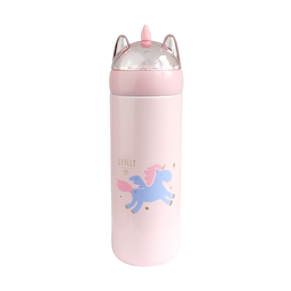 Shimmery Unicorn Flask - 330ml Pink