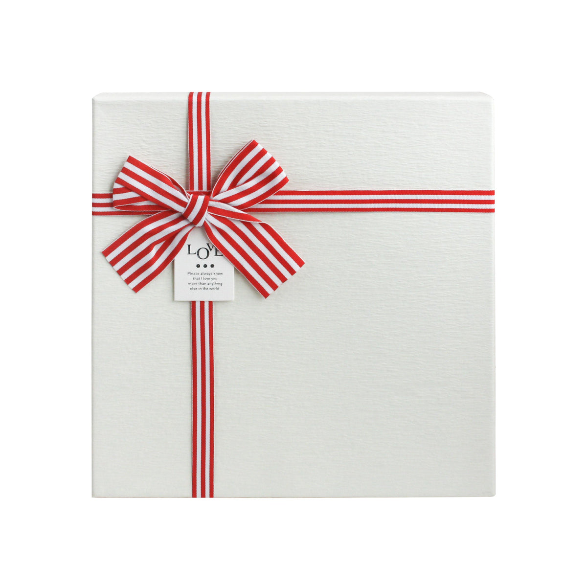 Single White Striped Bow Gift Box (Sizes Available)