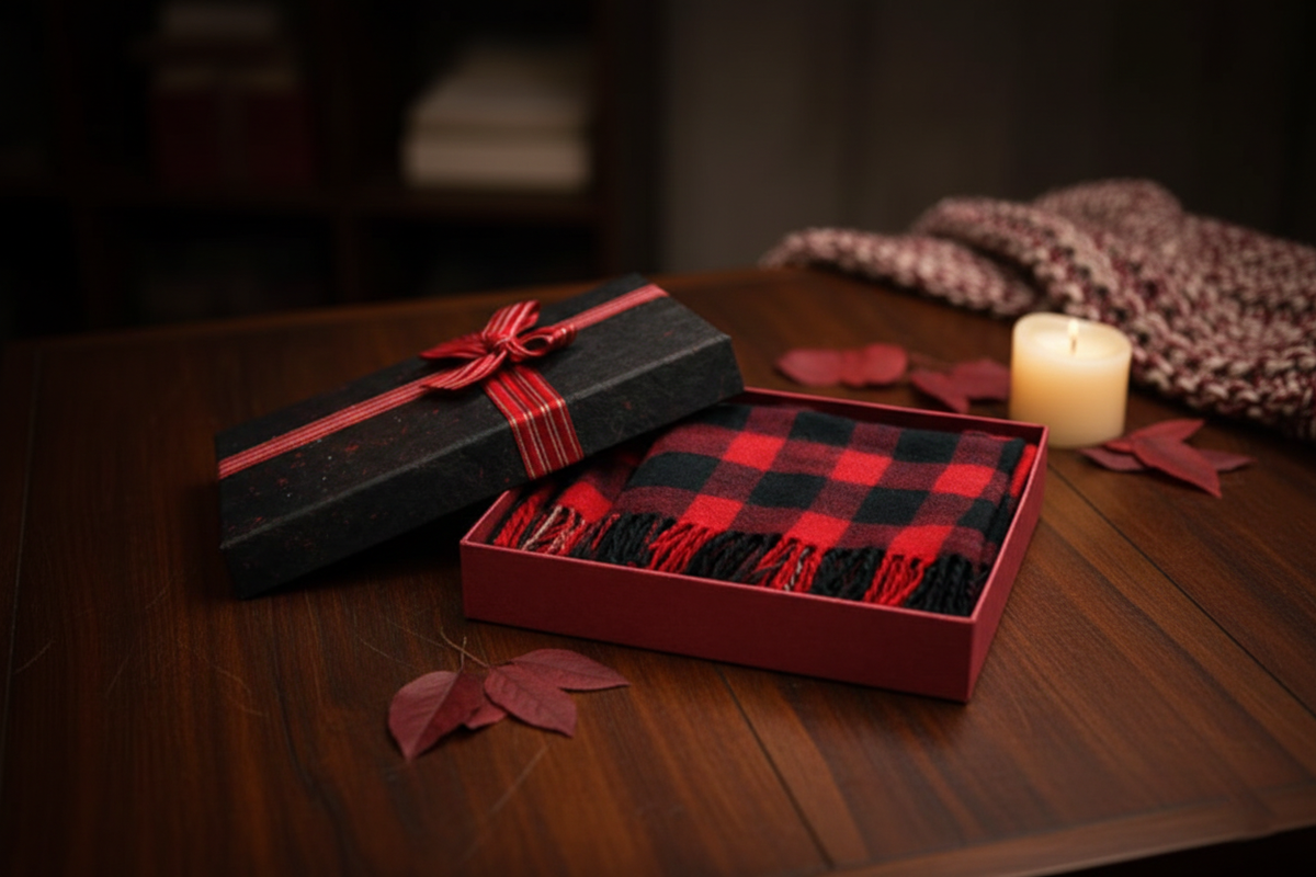 Textured Burgundy Box with brown interior