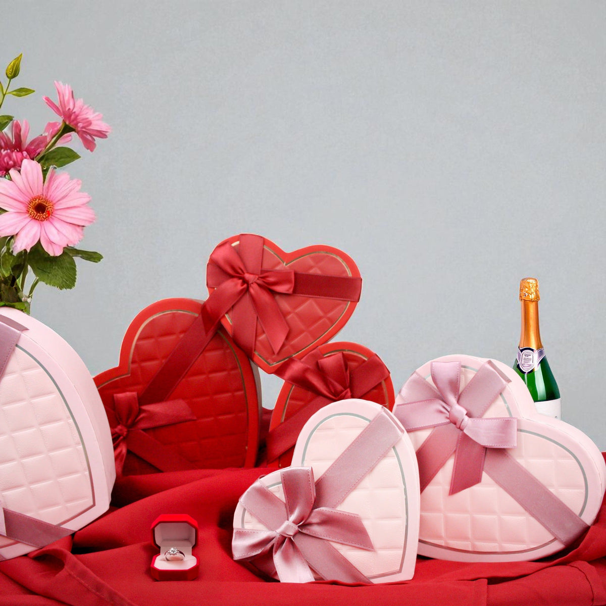 Luxury Heart Shaped Gift Boxes - Set of 3 (Colors Available) In Stock on 10/10/2025