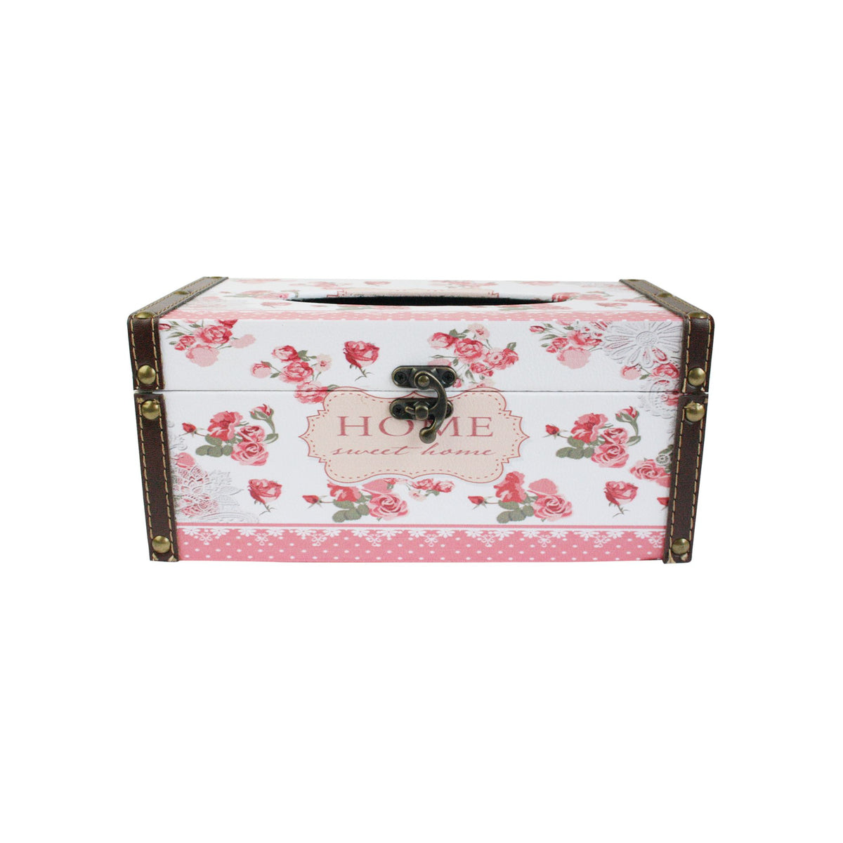 Tissue Box Holder - Floral Pink