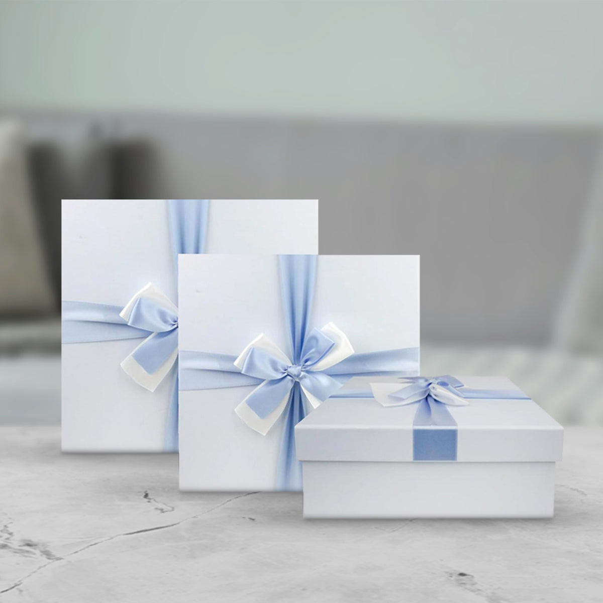 Luxury Baby Blue Gift Boxes - Set of 3 (Sizes Available)