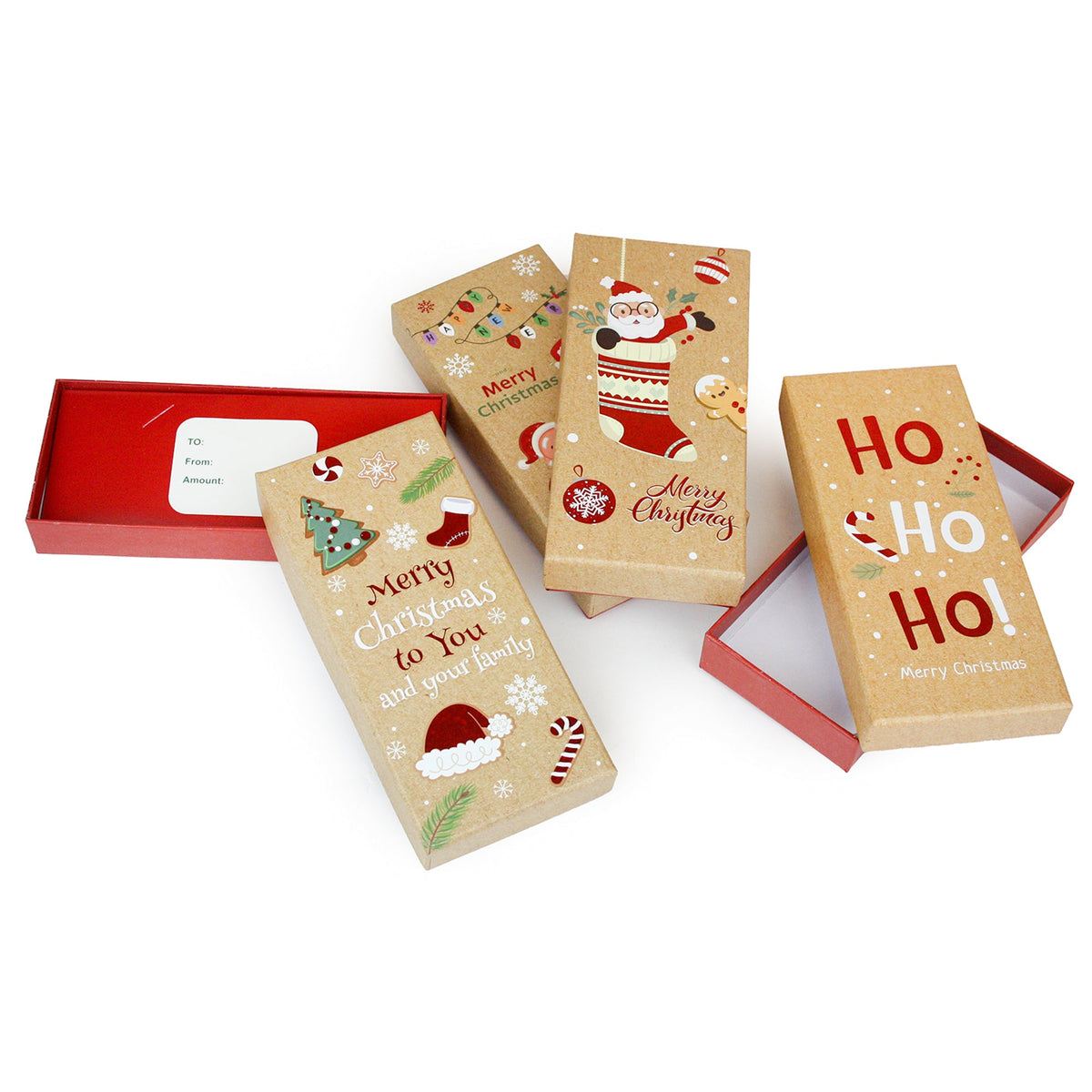 Festive Christmas Gift Card Boxes Pack of 4 In Stock on 30/09/2025
