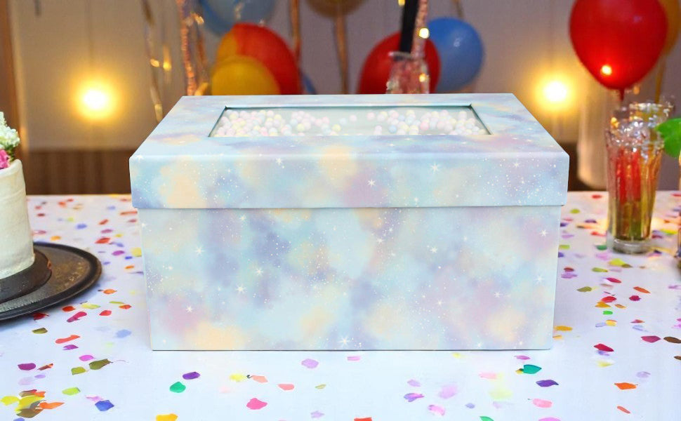 Blue Pastel with Multicolored Balls Gift Box - Single (Size Available)