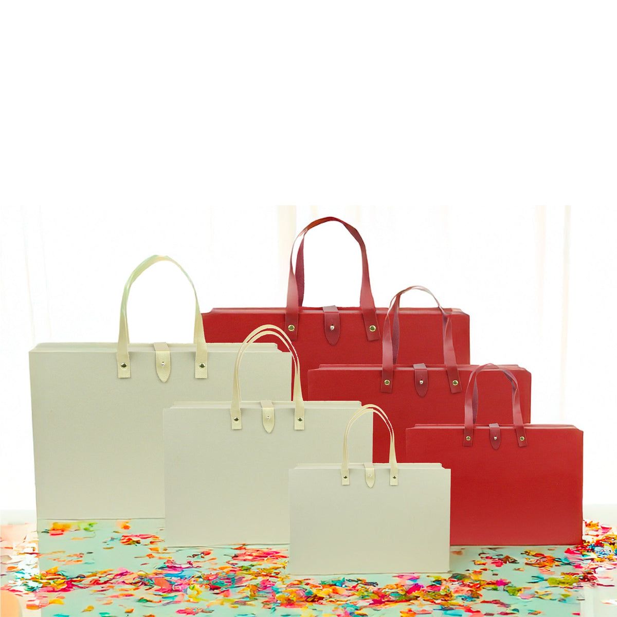 Bag Style Boxes with Carry Handle - Set of 3 (Colors Available) In Stock on 10/10/2025