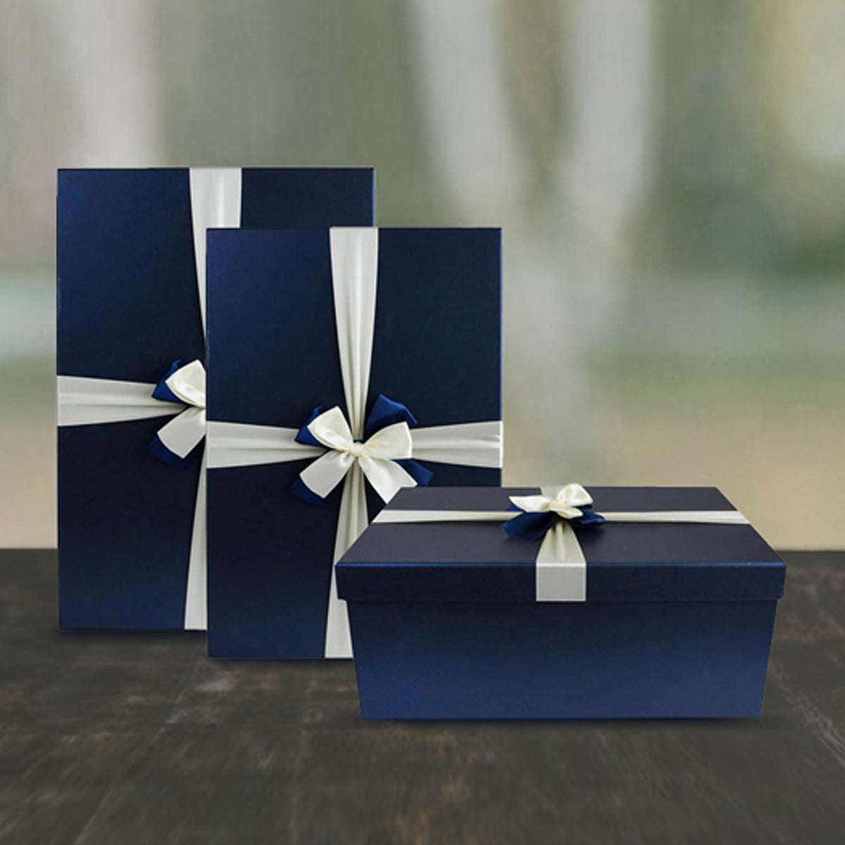 Luxury Oversized Blue Gift Boxes - Set of 3