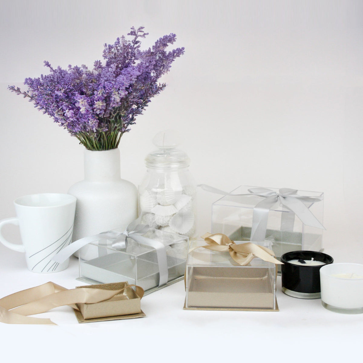 Acrylic Gift Box With Clear Lid and Ribbon (Sizes & Colors Available) In Stock on 10/10/2025