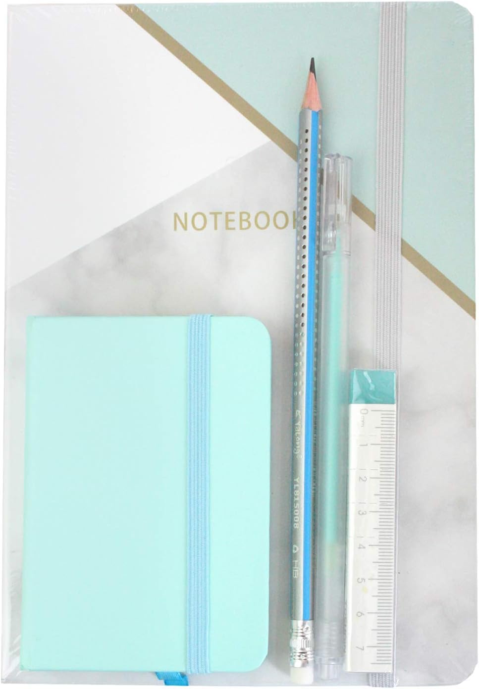 Elegant Marble Notebook Gift Set - Blue | Perfect for Students and Professionals