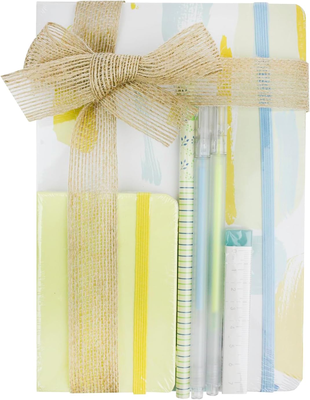 Emartbuy Stationery Gift Set Blue/Yellow – A5 Notebook, A7
