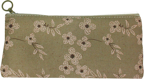 Floral Travel Pouch - Set of 2 Brown