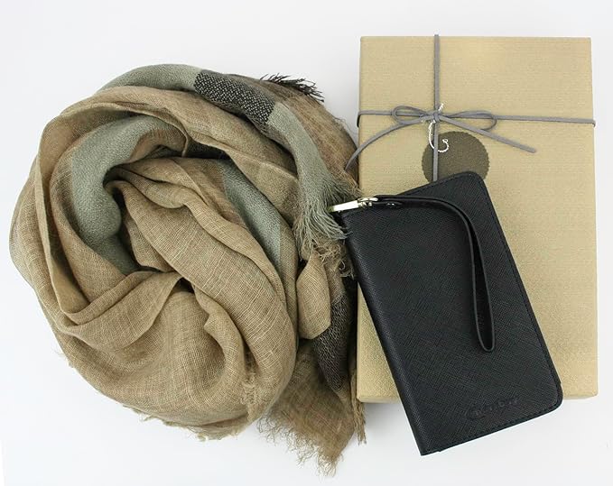 Gift Set – Brown Scarf & Black Wallet