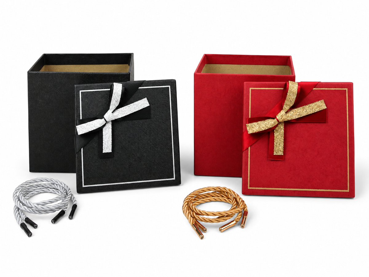 Square Gift Boxes with Ribbon & Rope Handle (Colour available )