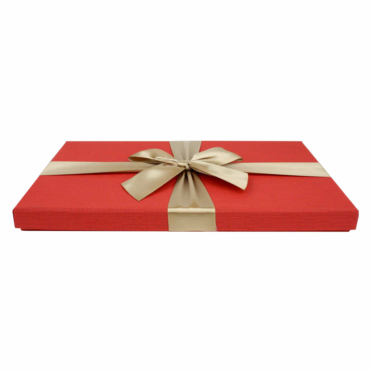 Single Red Gift Box With Cream Satin Ribbon