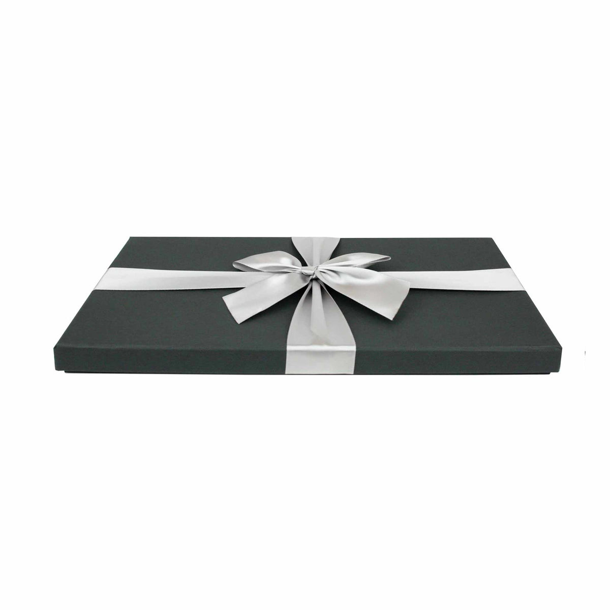Single Black Gift Box with White Satin Ribbon