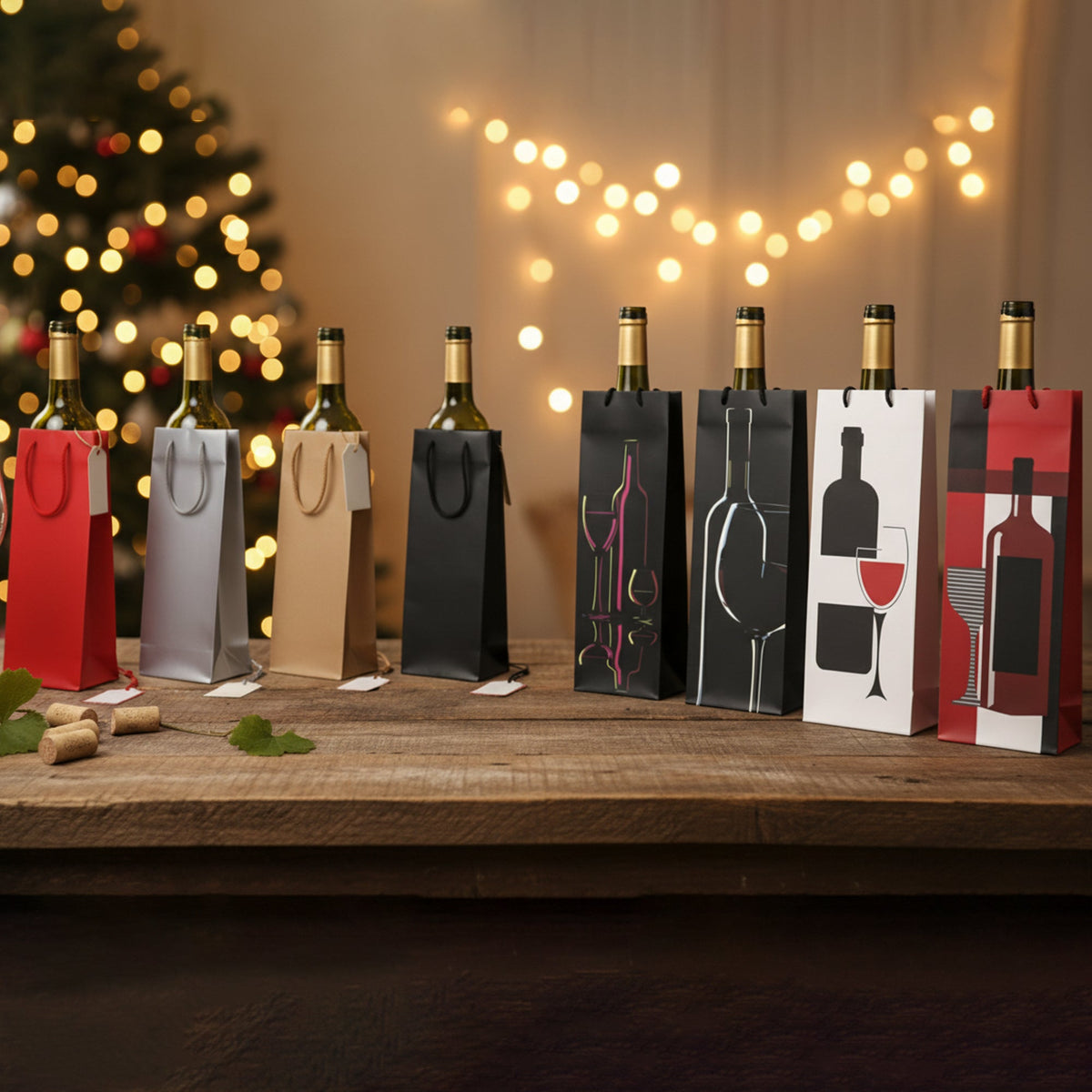 Wine Bottle Gift Bags - Pack of 12 (Colors Available) In Stock on 30/09/2025