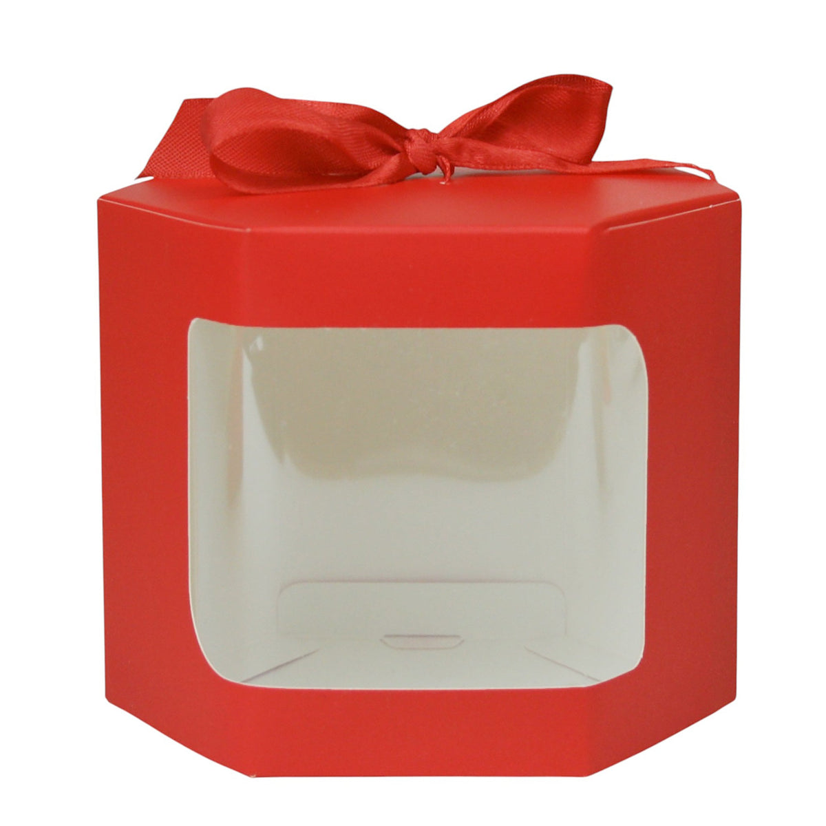 Red Hexagon Kraft Gift Boxes Pack of 12 (Sizes Available)