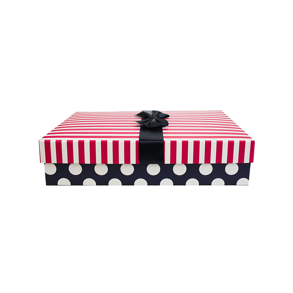 Single Pink Blue Stripes Polka Gift Box