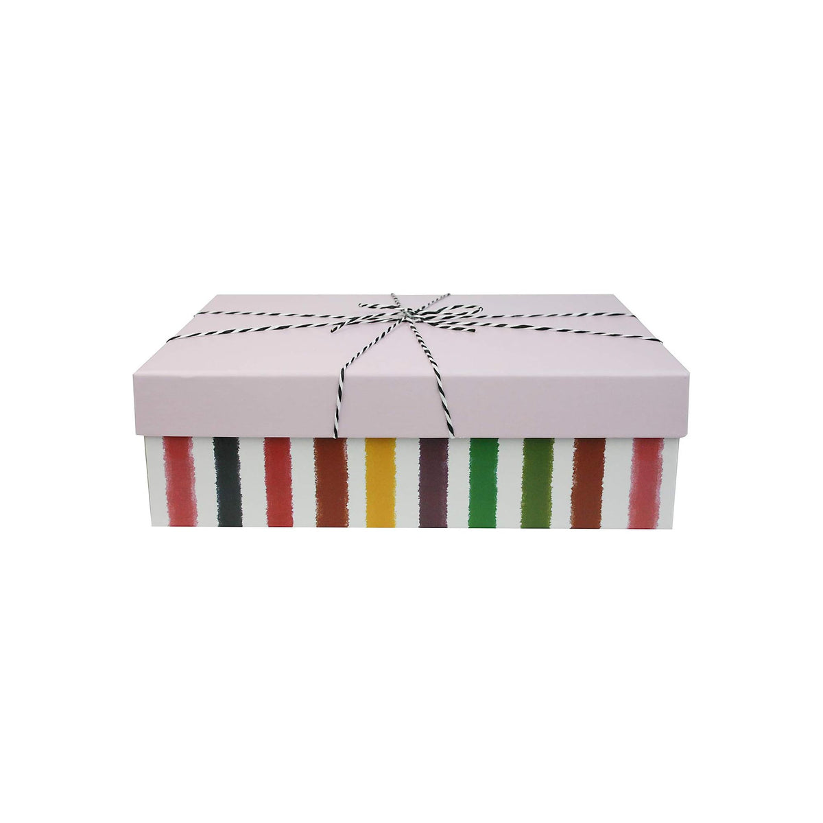 Elegant Pink Multicolored Stripes Gift Boxes - Single (Sizes Available)