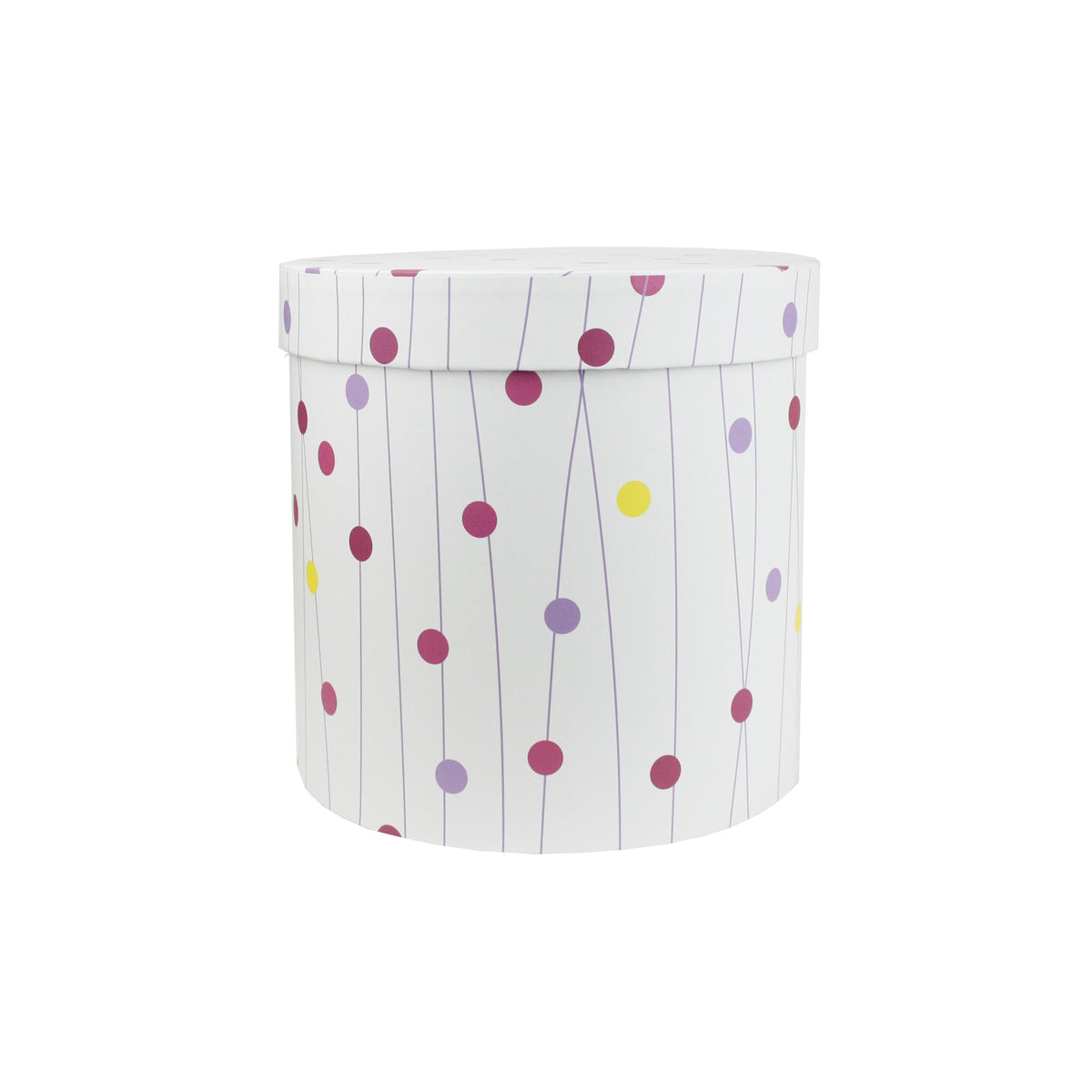 Single White Multi Color Dots Gift Box