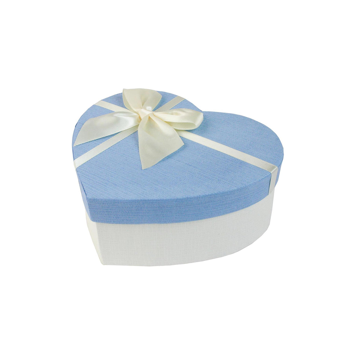 Single White/Blue Gift Box With White Satin Ribbon (Sizes Available)