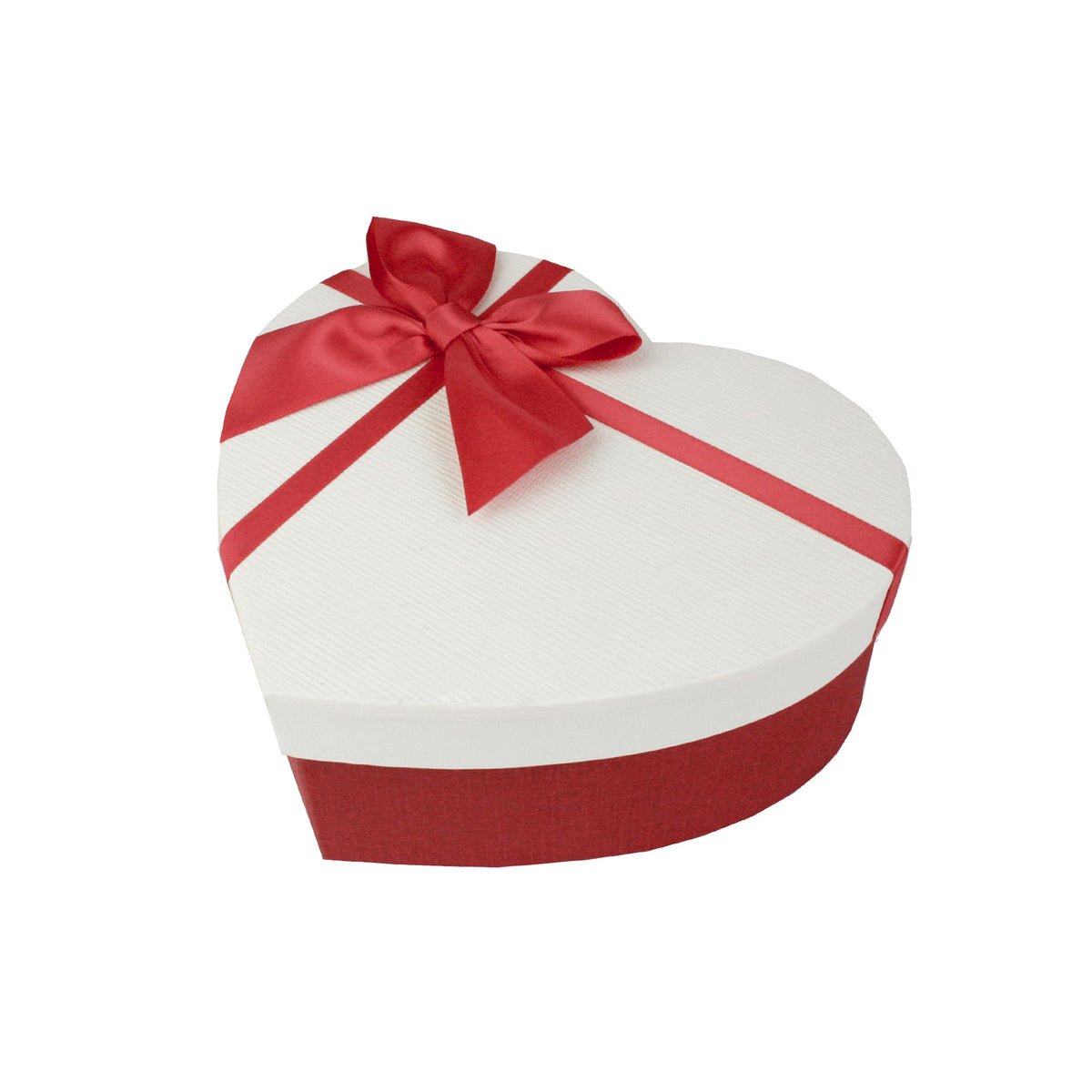 Single Red/White Gift Box with Red Satin Ribbon (Sizes Available)