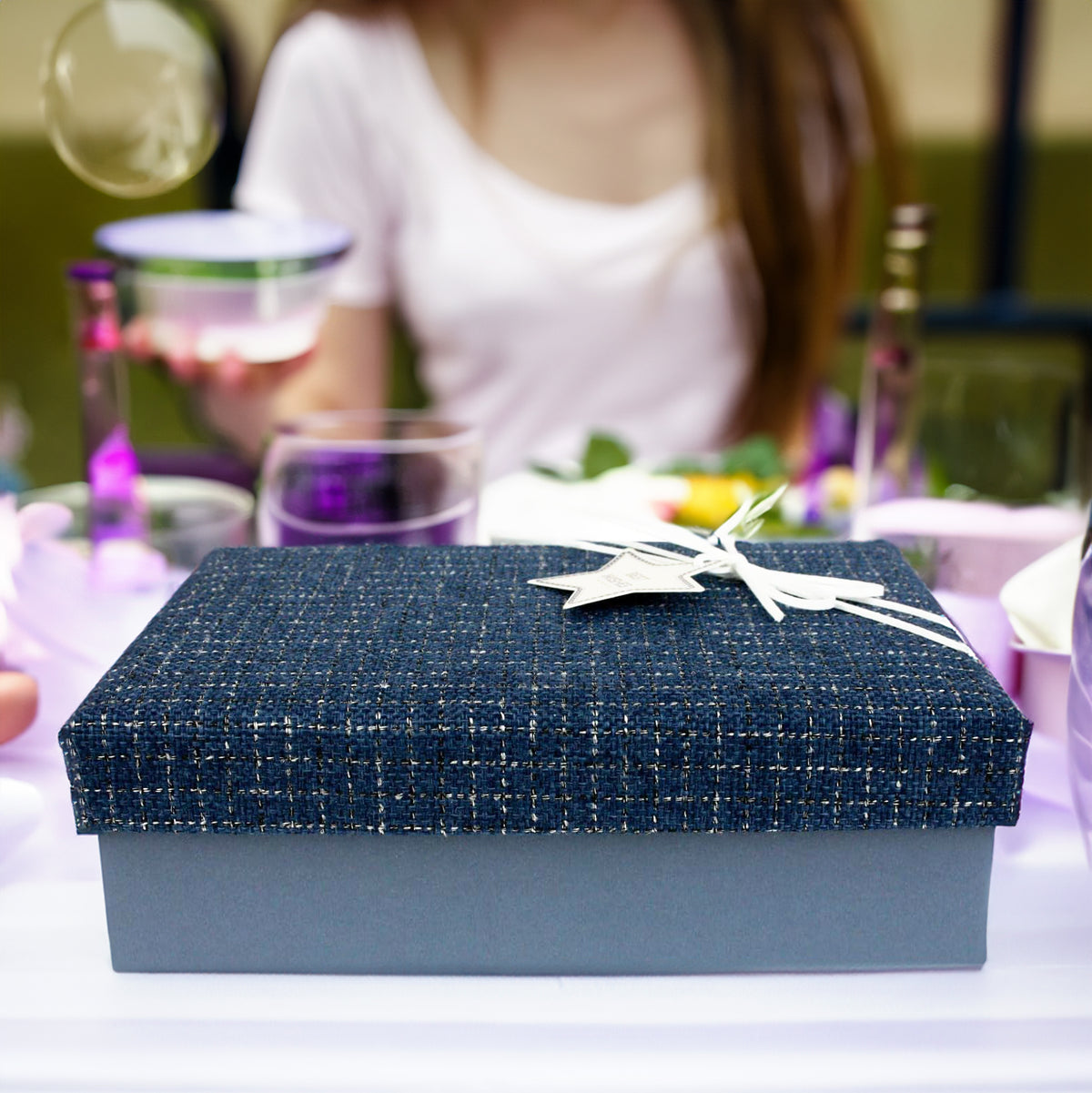 Luxury Textured Blue Gift Box - Single (Sizes Available)