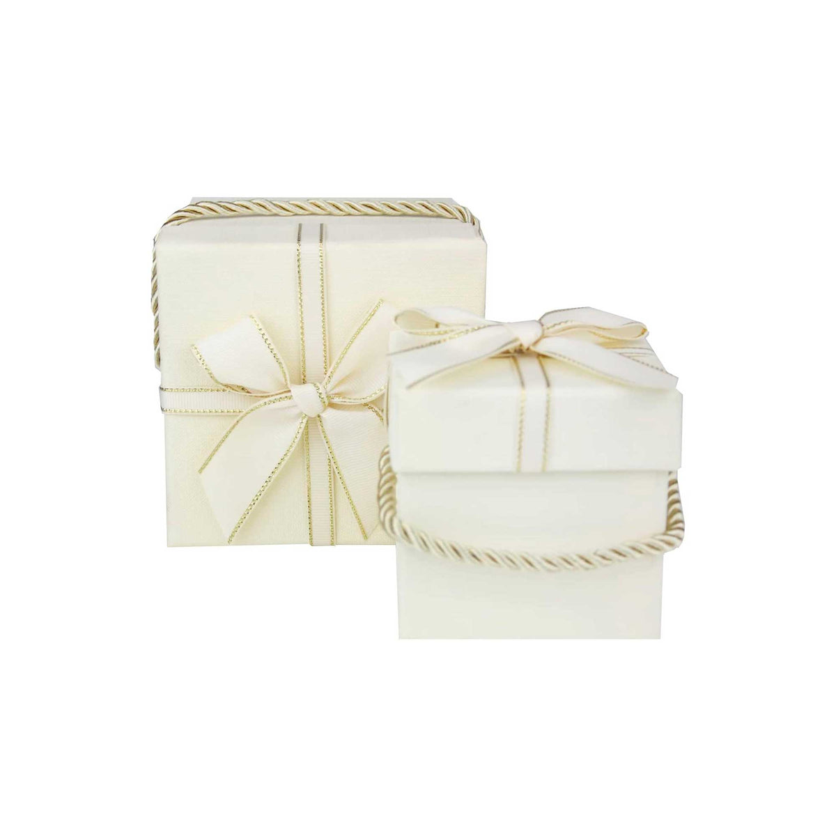 Set of 2 Beige Gift Boxes