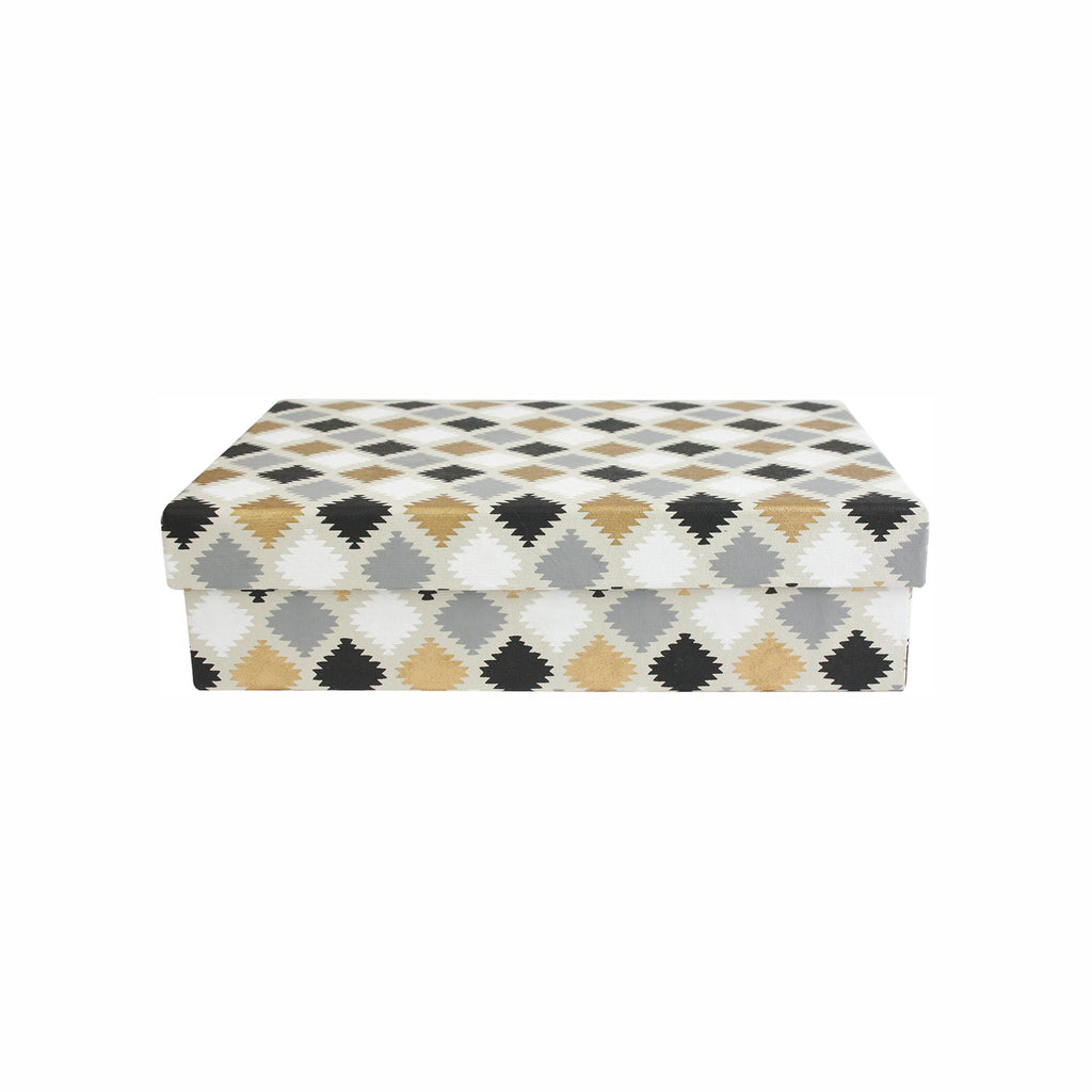 Handmade Geometric Patterned Black/Gold Gift Box - Single (Sizes Avail ...