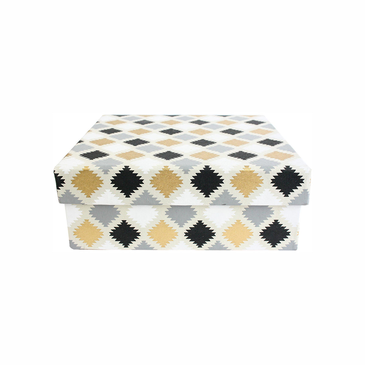 Handmade Geometric Patterned Black/Gold Gift Box - Single (Sizes Available)