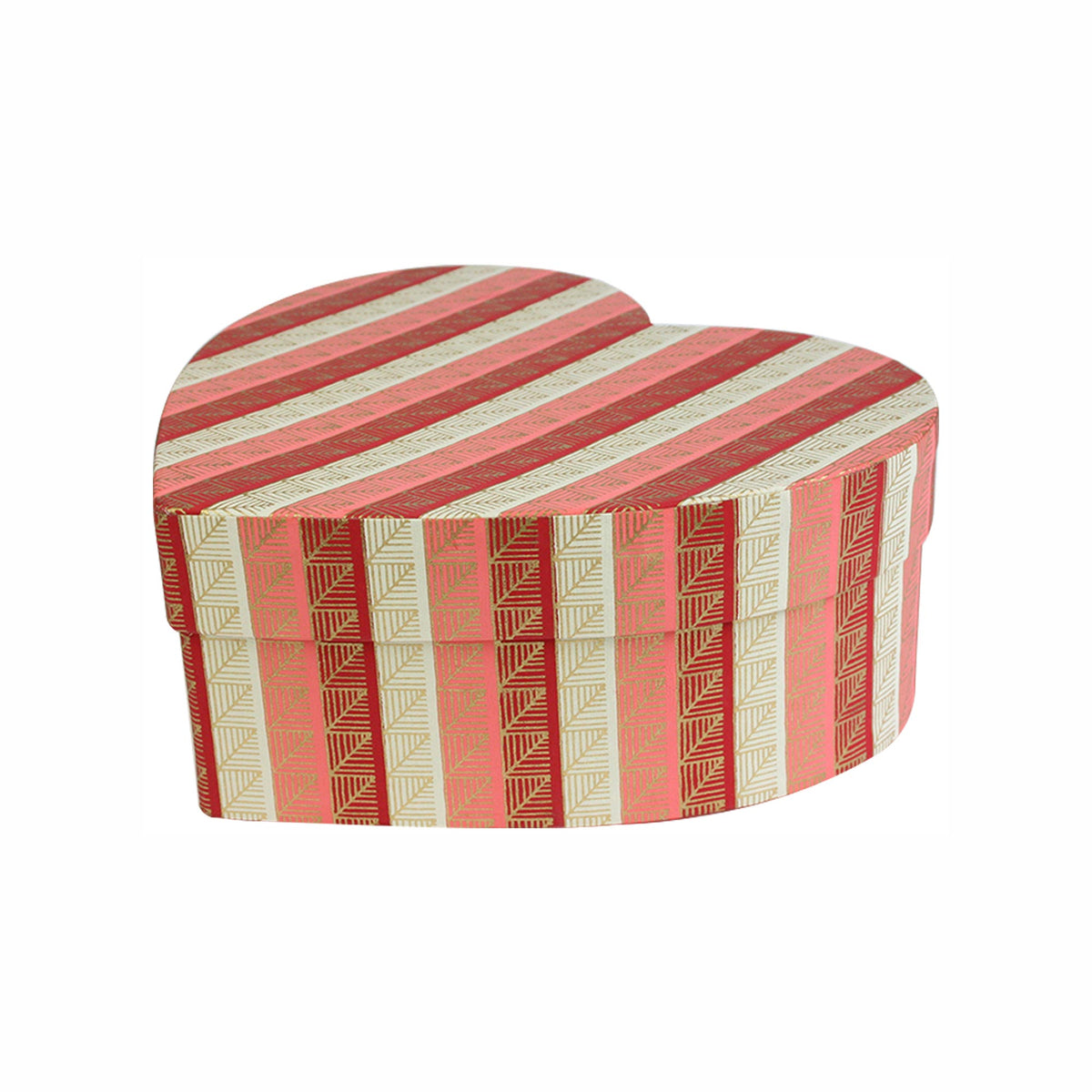 Handmade Chevron Patterned Red/Gold Gift Box - Single (Sizes Available)