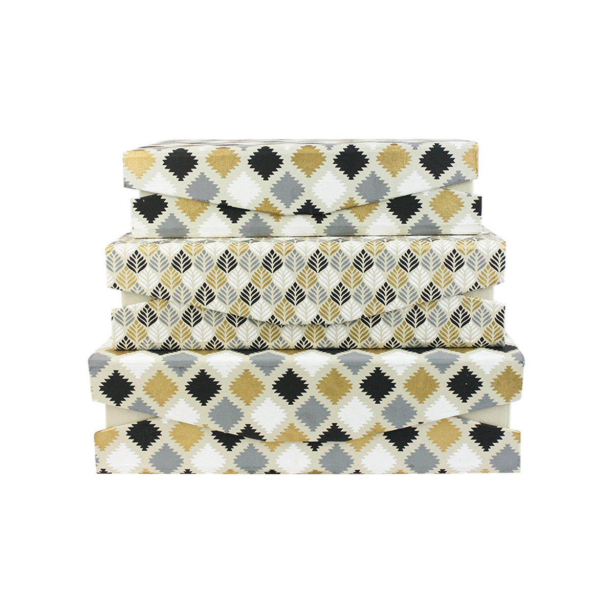 Emartbuy Handmade Geometric Black/Gold Gift Box