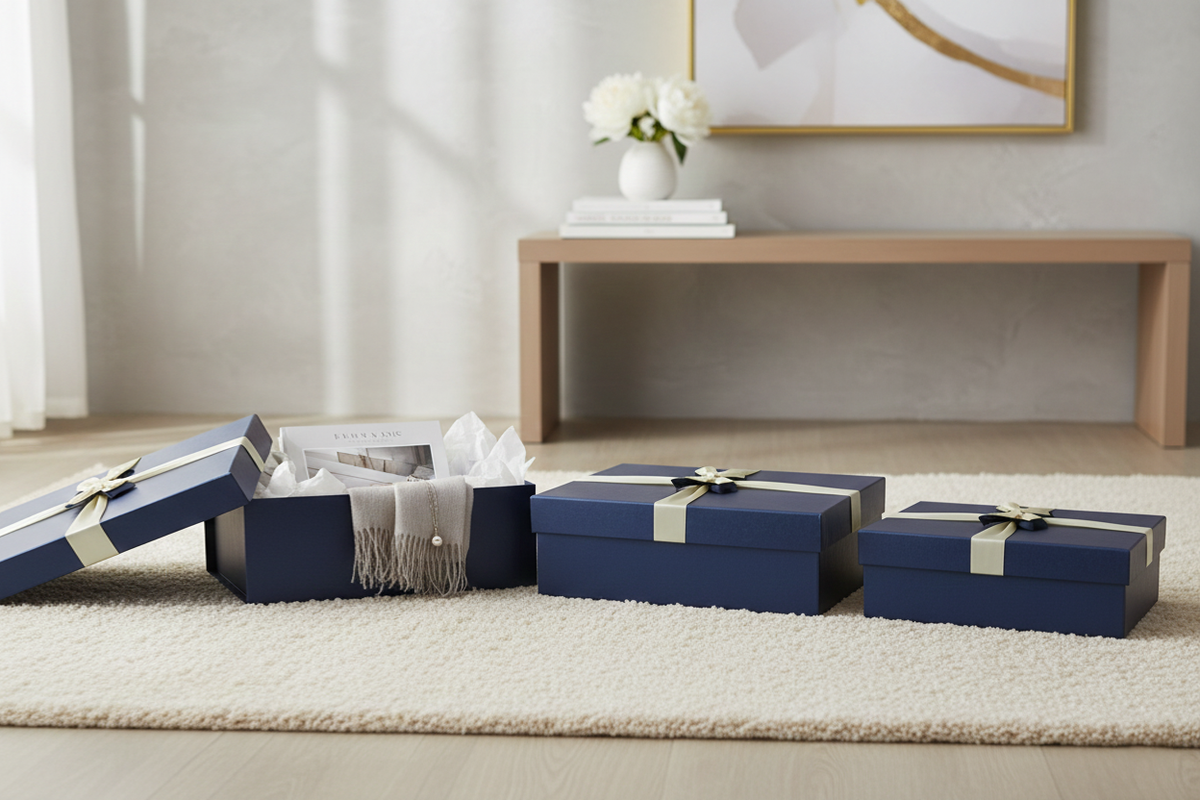 Elegant Blue Gift Boxes for Versatile Use