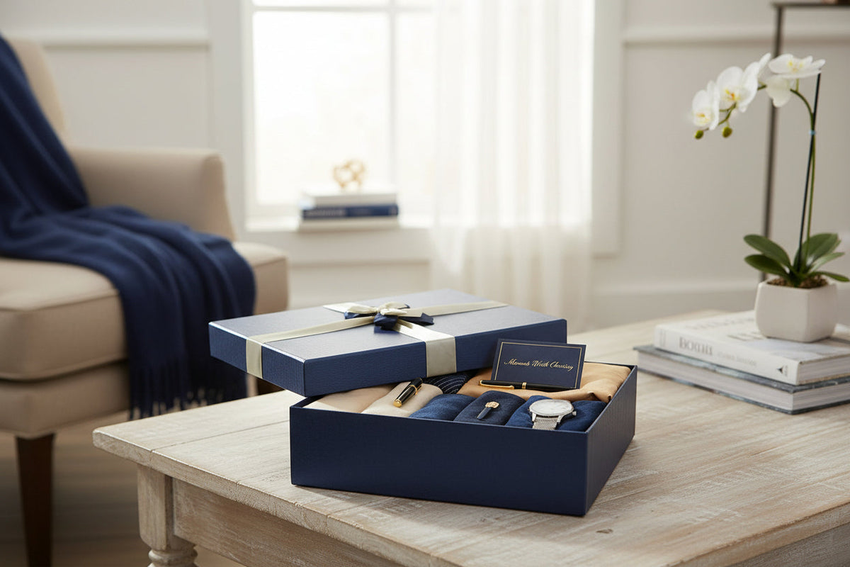 Emartbuy Blue Gift Boxes with Contrasting Interior