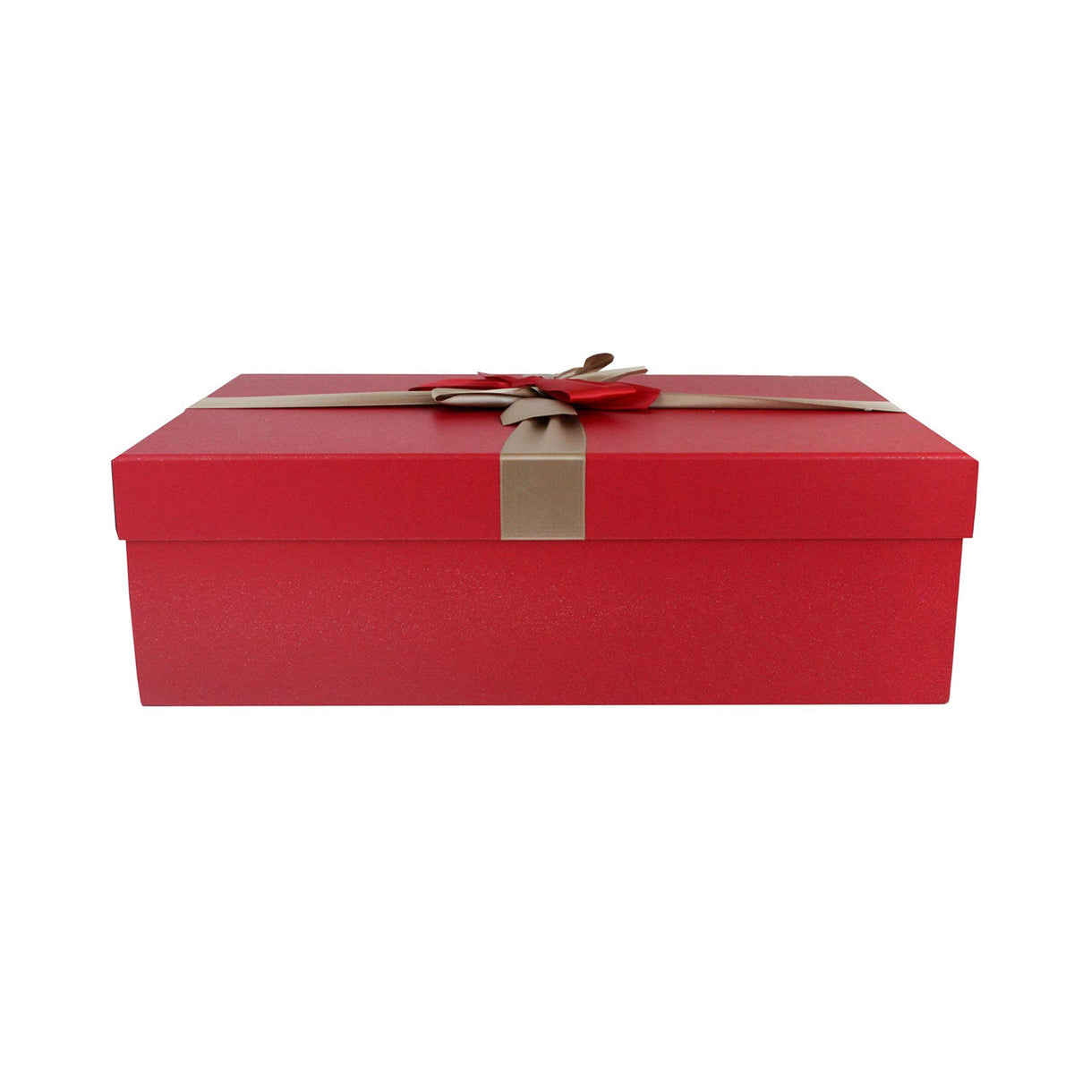 Single Red Gift Box With Cream Satin Ribbon