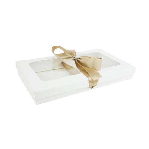 Pack of 12 Rectangle White Kraft Gift Boxes