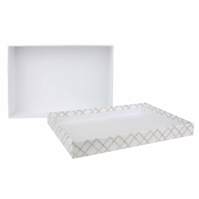Chequered White Gift Box - Set of 3