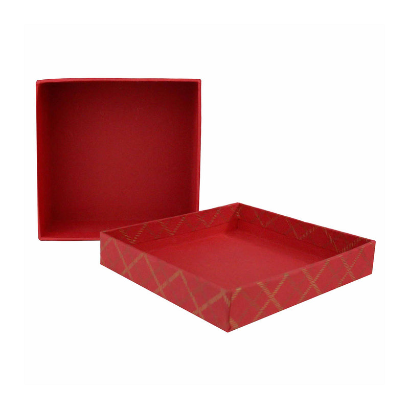 Chequered Red Gift Box - Set of 3