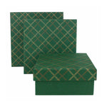 Chequered Green Gift Box - Set of 3