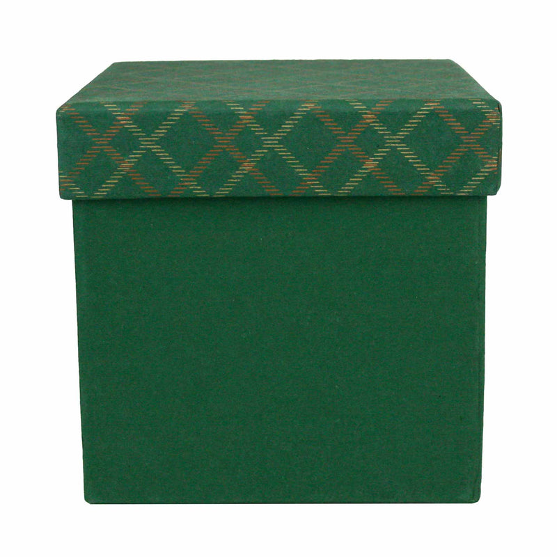 Chequered Green Gift Box - Set of 4