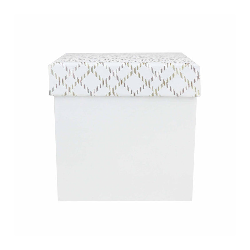 Chequered White Gift Box - Set of 4