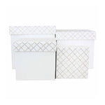Chequered White Gift Box - Set of 4