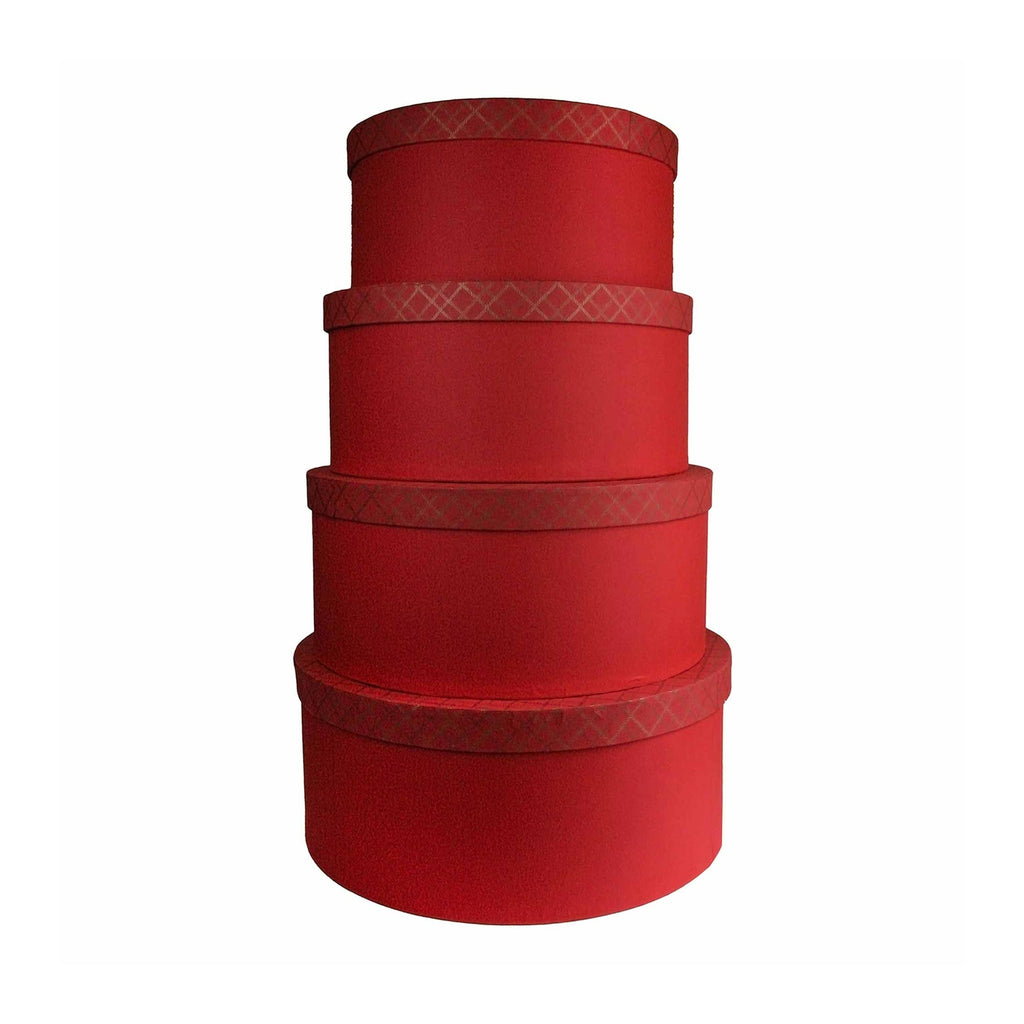 Handcrafted Chequered Red Gift Boxes - Set of 4 (Sizes Available ...