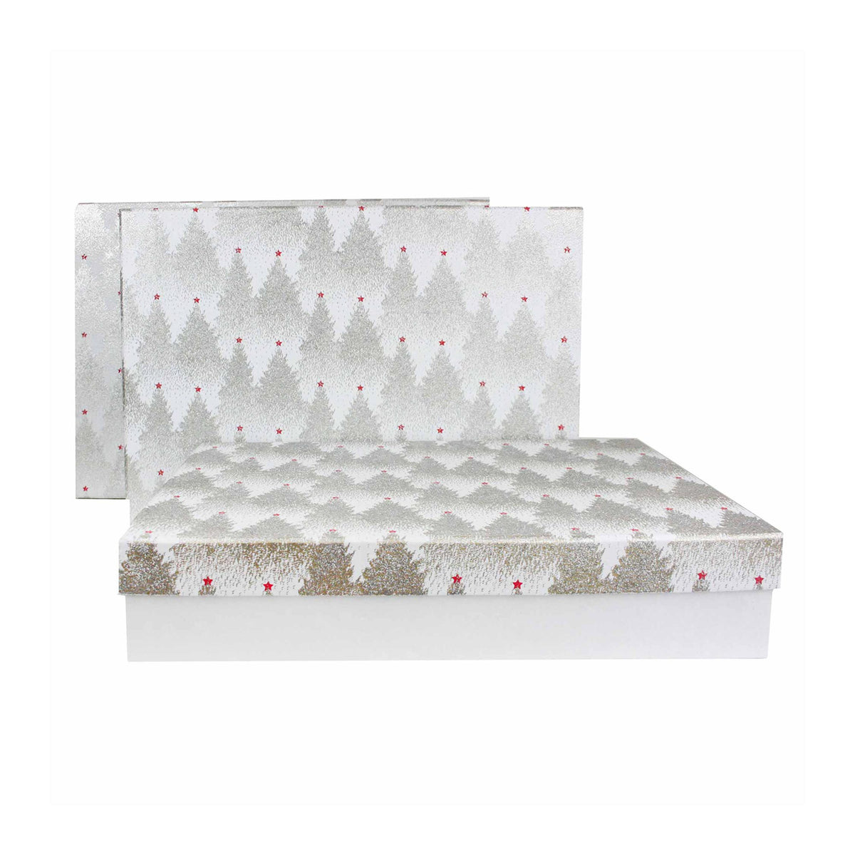 Set of 3 Handmade Glitter White Gift Boxes